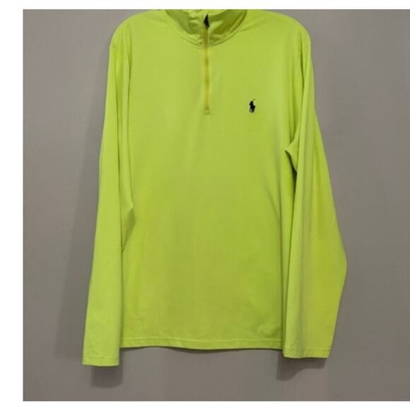 Polo Ralph Lauren Golf 1/4 Zip Performance Pullover XL Bright Neon Yellow Pony - Picture 1 of 8
